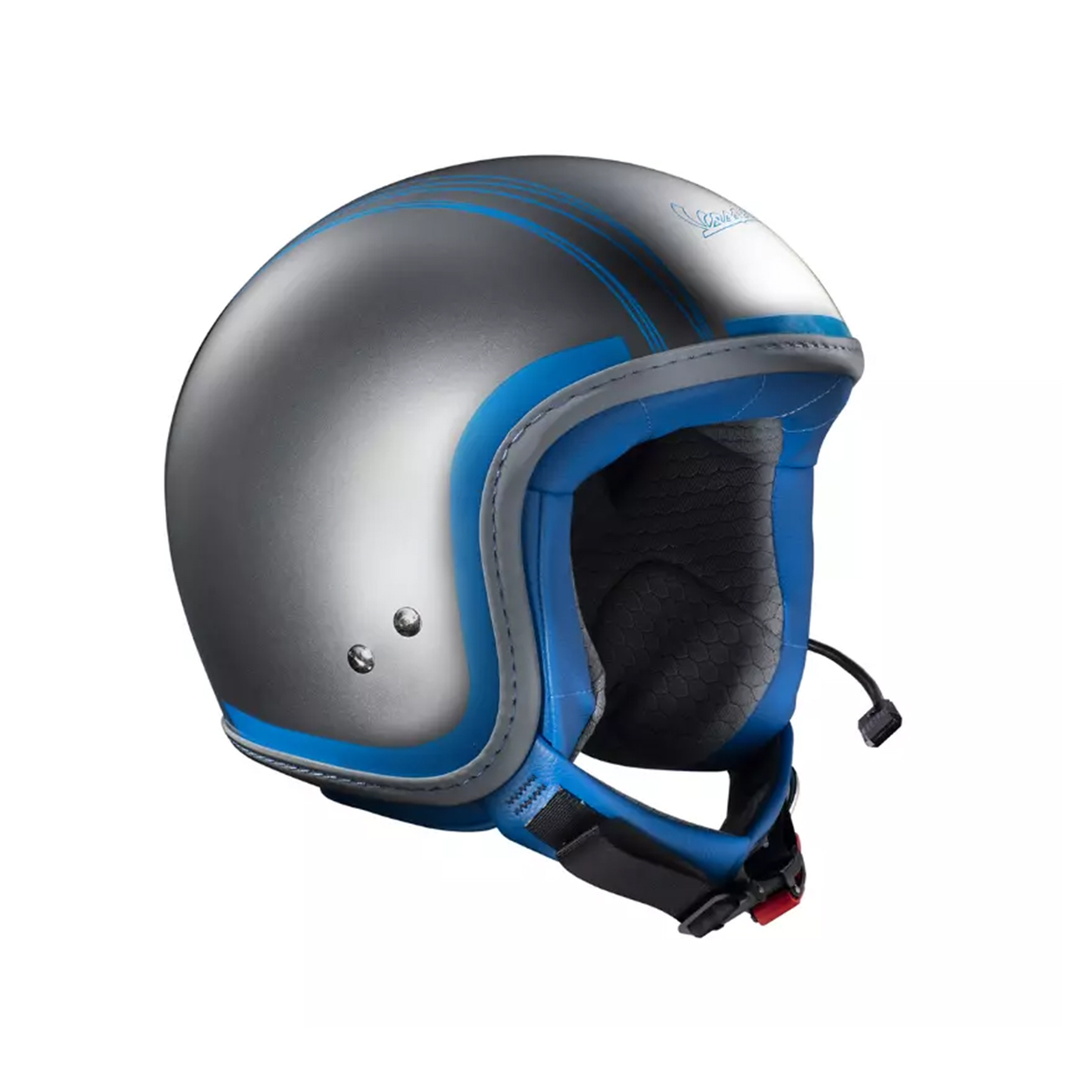 وسپا کلاه کاسکت Electrica بدون فک و طلق بلوتوث دار نقره ای لارژ - Vespa Helmet Electrica Blue Bt