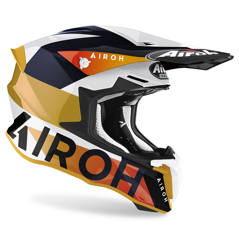 آیرو آیرو کلاه کاسکت آفرود تویست - Airoh Helmet Twist 2 Lift White Blue Gloss TW2LF38